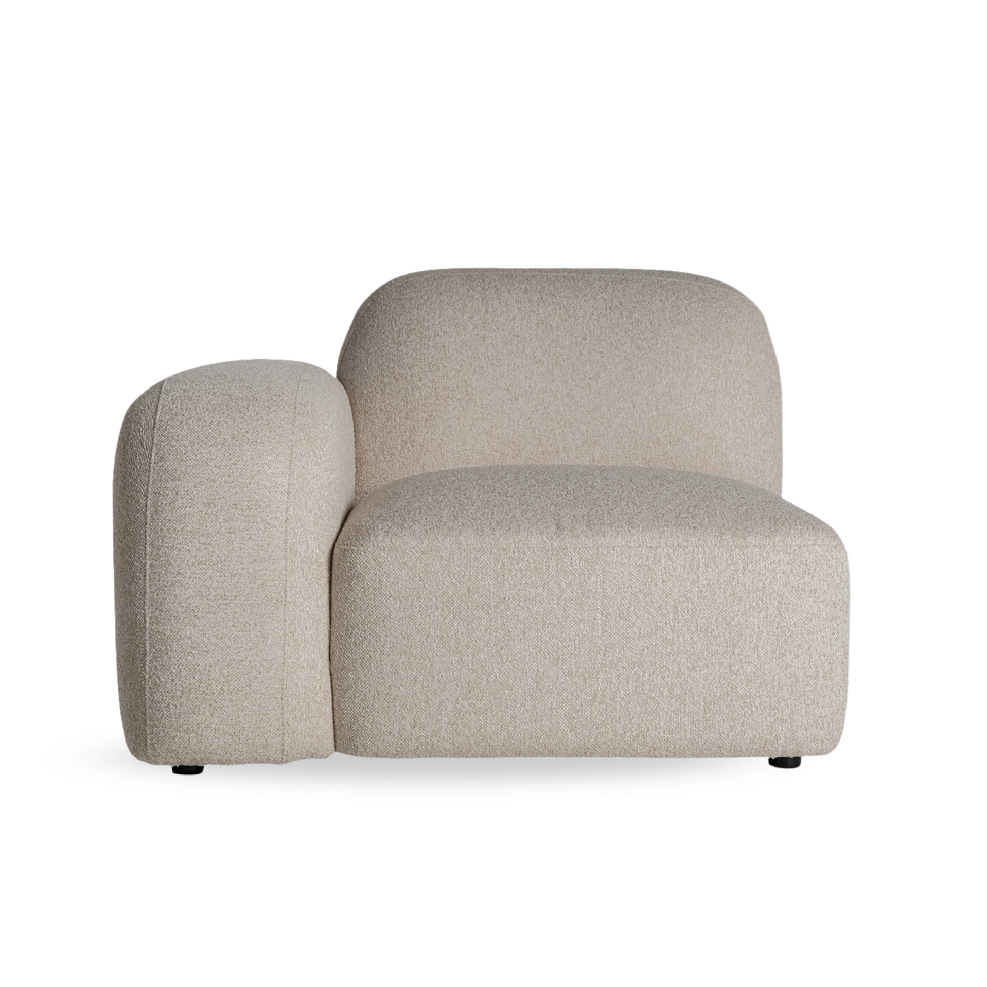 Modulaire Japandi bank in crème stof met afgeronde vormen – Maison Collection