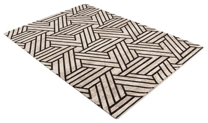 Vloerkleed Casa geometrisch zand/zwart, donkerbruin